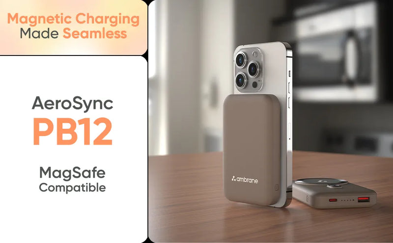 Ambrane Aerosync PB 12 10000 mAh Magsafe Wireless Charging Power bank with 15W Wireless Output, LED Indicators 8 1 jpg 64d55e01 7c15 4232 8738