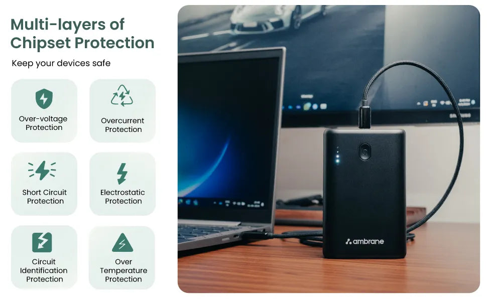 PowerLit 45 Pocket Power Bank with advanced protection - Ambrane India