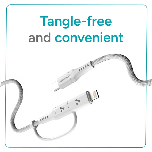 Tangle Free AMCL Duo 12 Charging Cable - Ambrane India