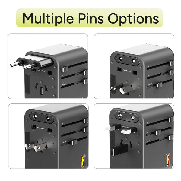 ATA 02 Internationa Travel Adaptor with Multiple Pins - Ambrane India
