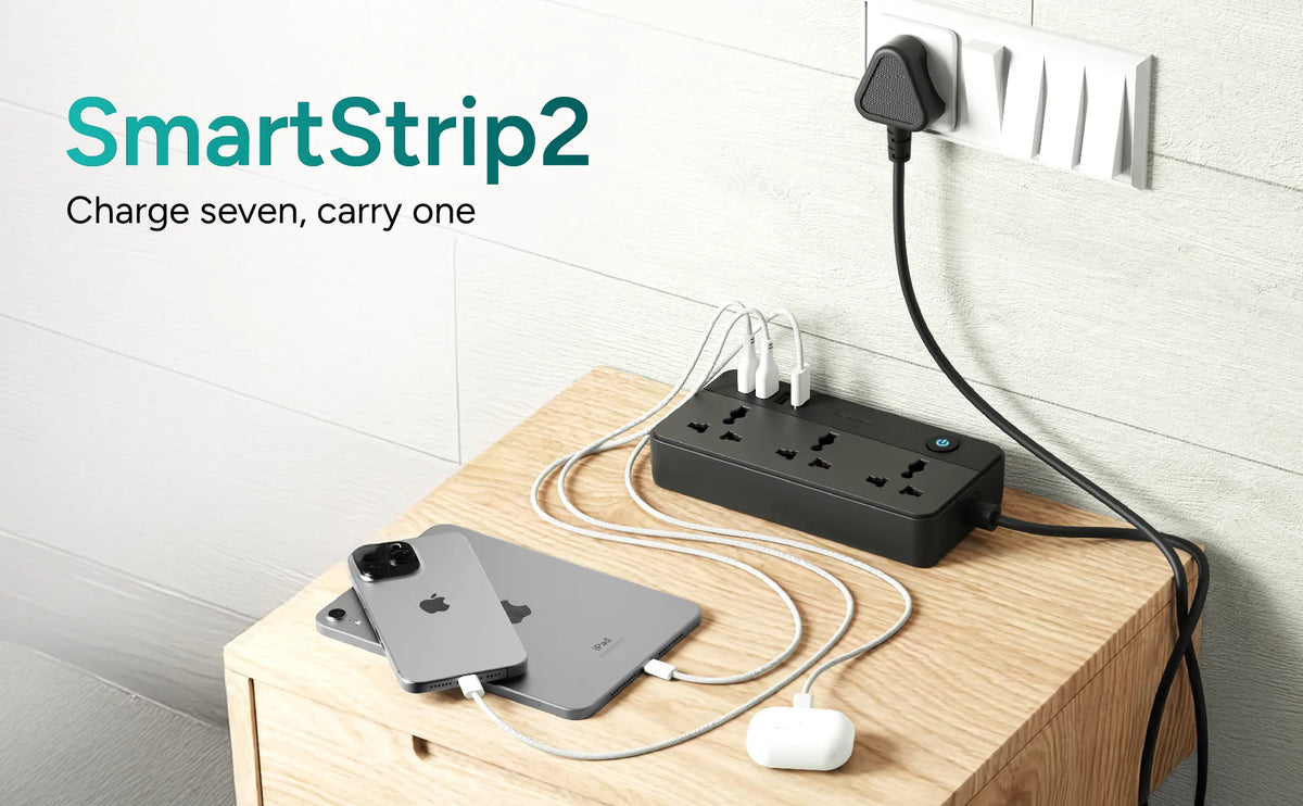 SmartStrip 2 2500W Extension Board with 7 Ports - Ambrane India