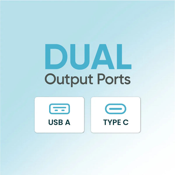 Dual Output Ports - USB & Type C
