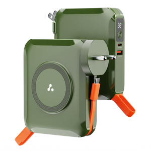 Wireless Magnetic Charging Power Bank & Charger Green - Ambrane India