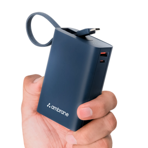 Pocket-size 20 W fast charger in dark blue – Ambrane India