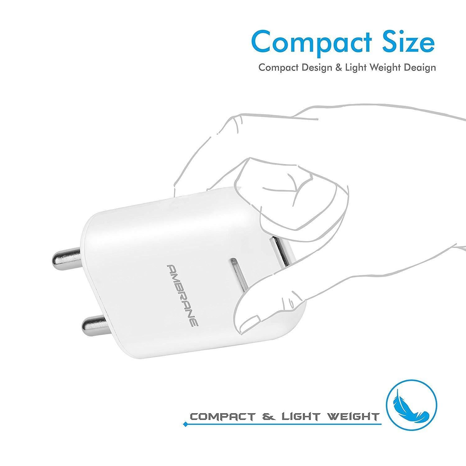 AWC-38 Wall Charger 5V/2.1A (White) - AmbraneIndia