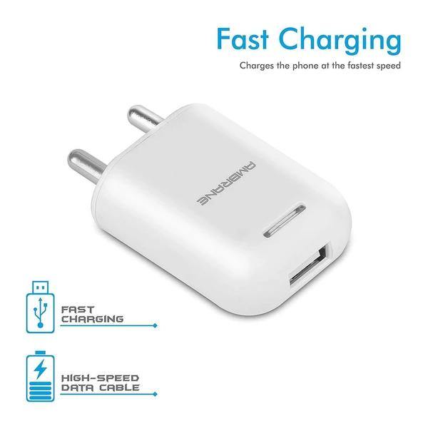 AWC-38 Wall Charger 5V/2.1A (White) - AmbraneIndia