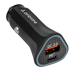 38W car phone charger with dual output ports