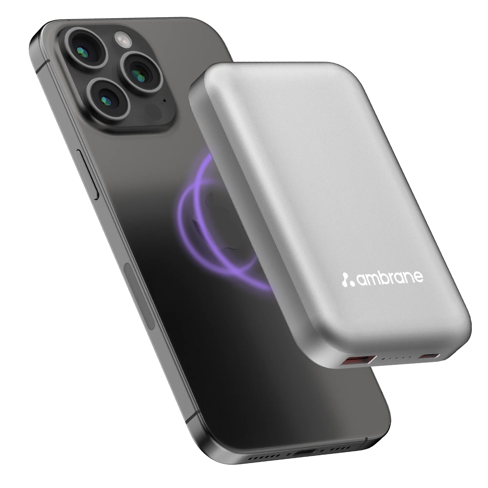 10000mAh Magnetic Wireless Power Bank for iPhone Purple Color - Ambrane India