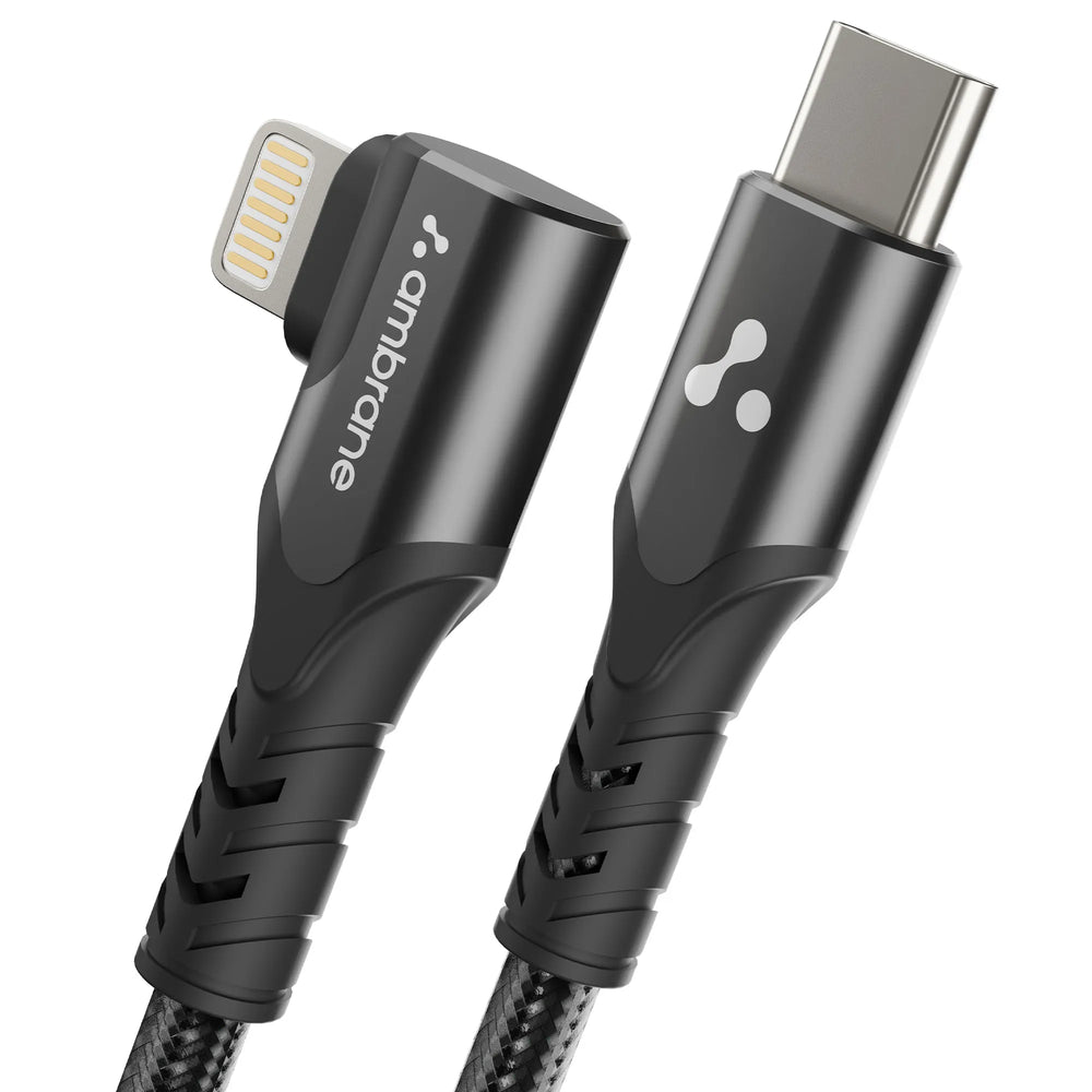 Ambrane Charger Type C To Lightning Ambrane Fast Charging Braided
