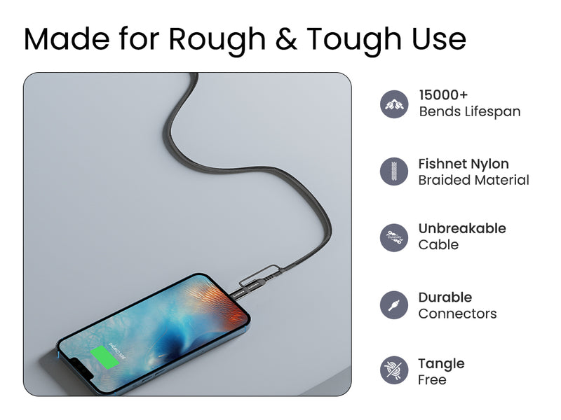 Ambrane 1.5 Meter 4-In-1 Braided Cable