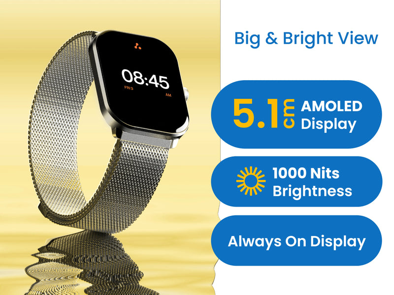 Ambrane Glaze+ with 2.01 Amoled display Smartwatch