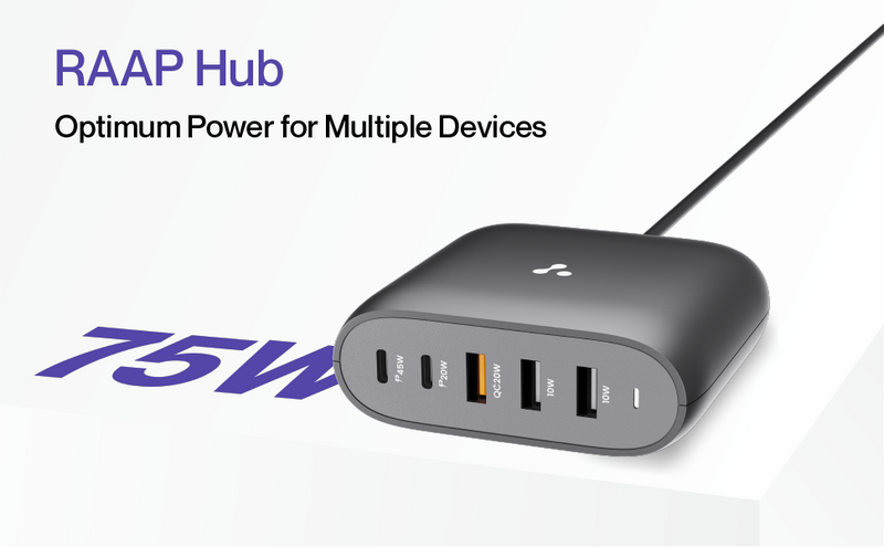 Ambrane RAAP HUB 75 75W BoostedSpeed Charger