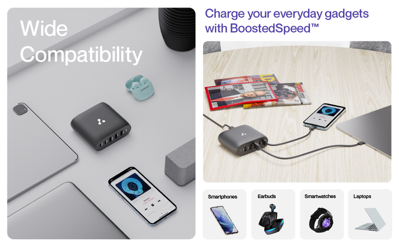 Ambrane RAAP HUB 75 75W BoostedSpeed Charger