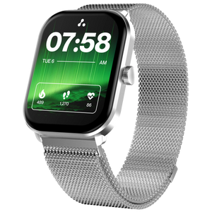 Silver smartwatch with fitness tracker