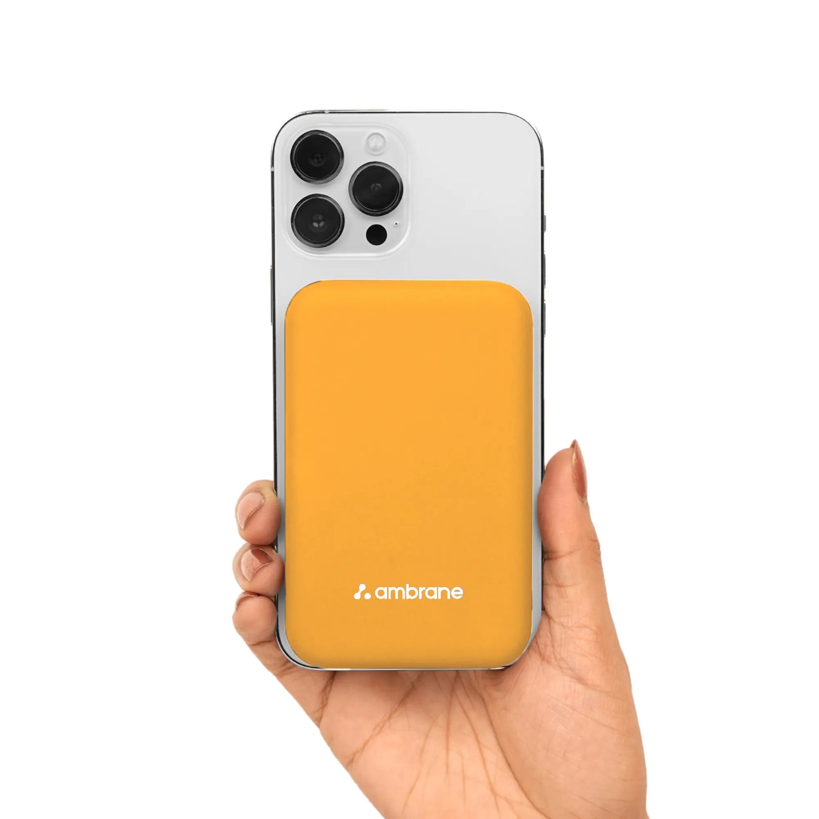 10000mAh Magnetic Wireless Power Bank for iPhone Yellow Color - Ambrane India