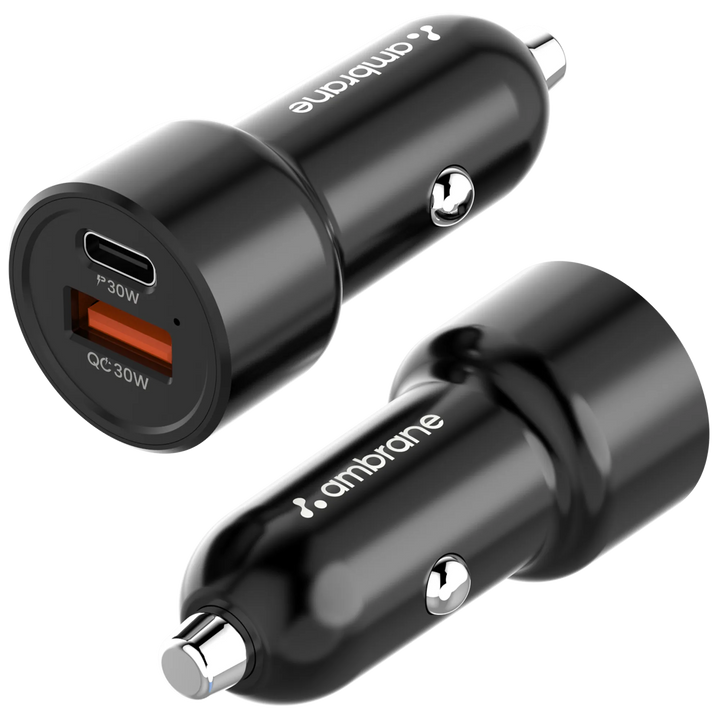 60W car charger with type c and usb ports