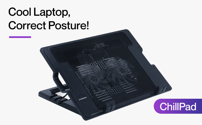 Ambrane ChillPad Cooling Pad Powerful Dual Fan