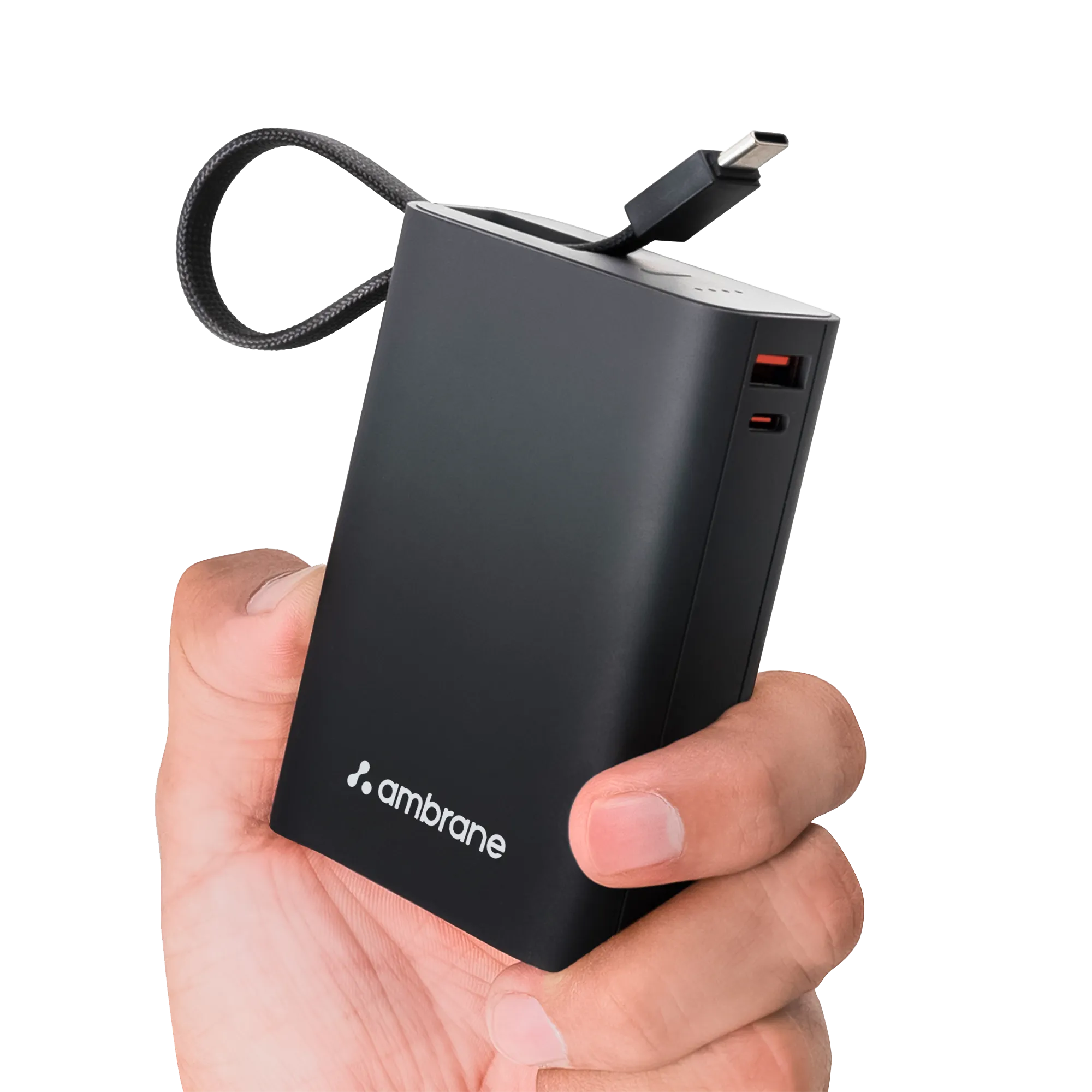 Mini power bank with detachable type c to type c cable