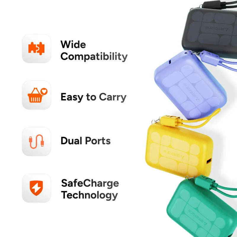 Powermini-10 pocket-size 10W power bank multi-device charging – Ambrane India