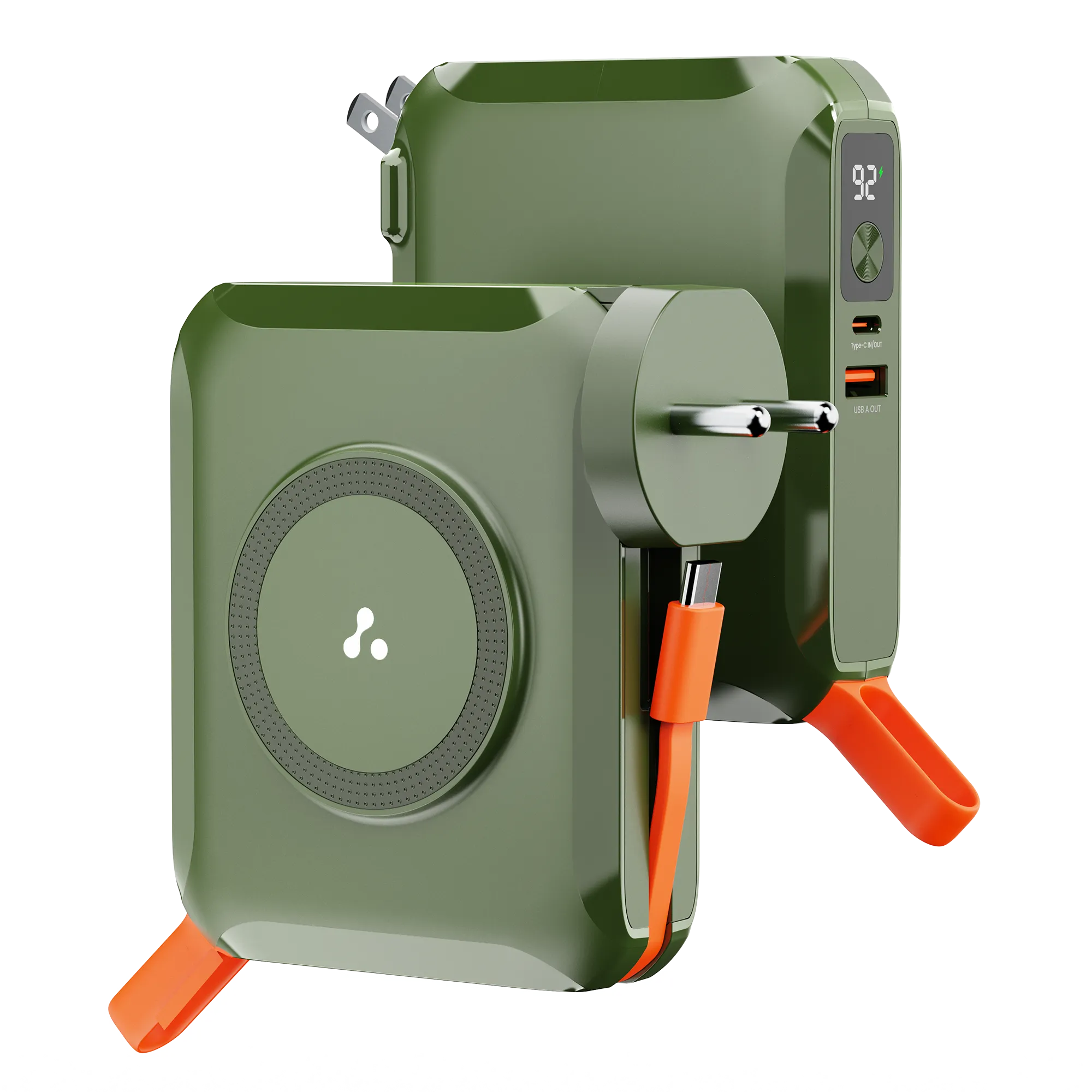 65W Green color portable laptop charger and power bank