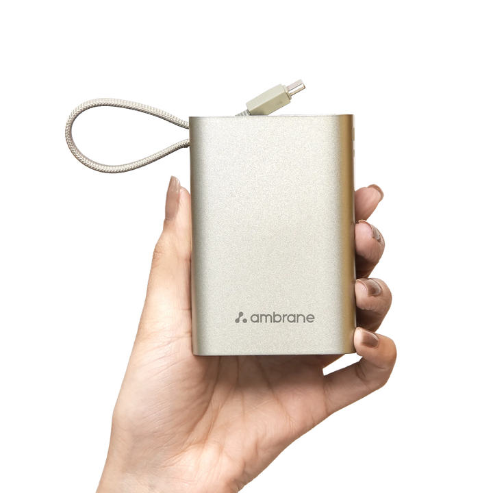 Portable mobile power bank with in-built type c cable
