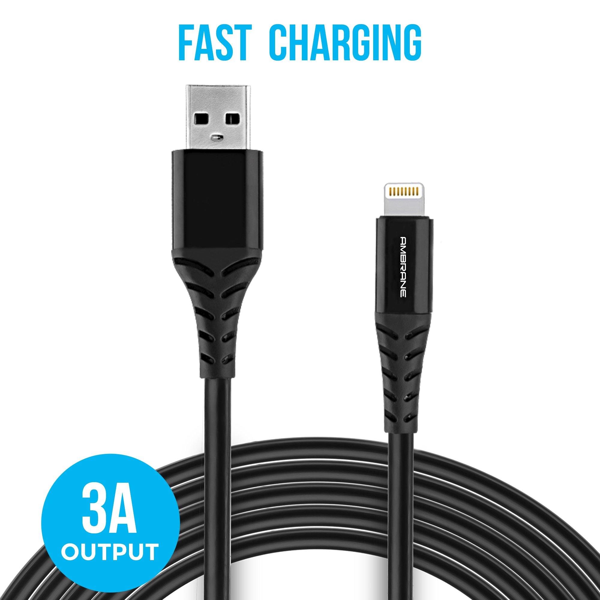 ACL-11 Plus 3A Iphone Lighting Cable, 1 Meter (Black) - AmbraneIndia