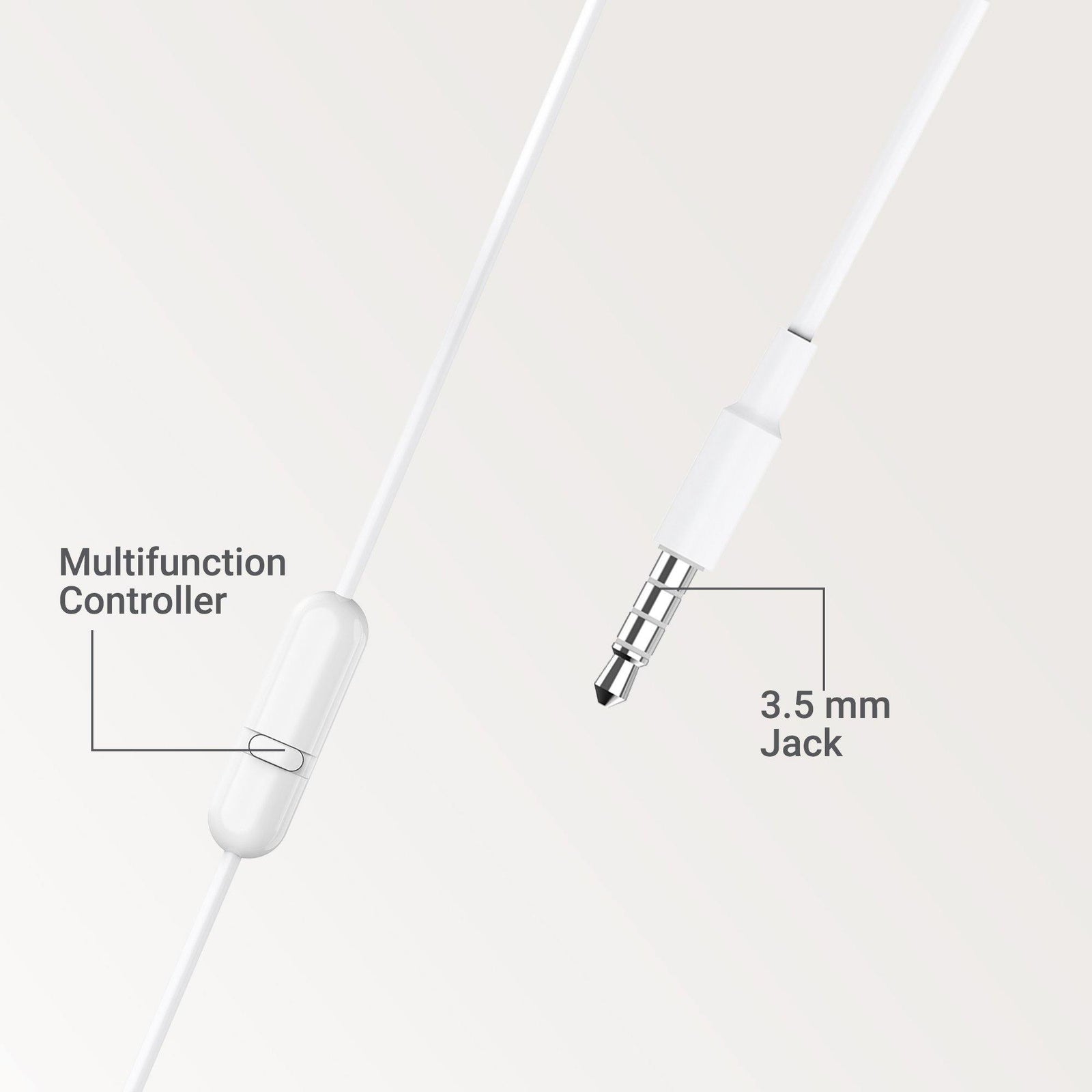 EP-38 Wired Earphones (White) - AmbraneIndia
