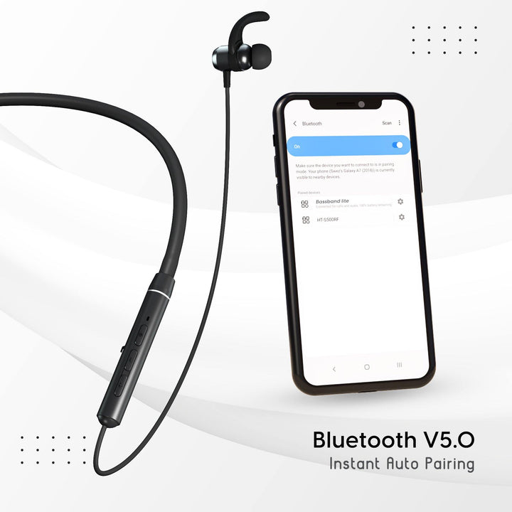 Ambrane Bassband Lite Bluetooth Earphones (Black) - AmbraneIndia