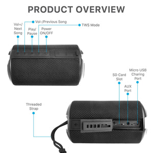 Ambrane BT-83 (10 Watt Portable Bluetooth Speaker) - Black - AmbraneIndia