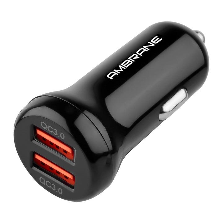 ACC-29 QC 3.0 Dual Port Car Charger (Black) - AmbraneIndia