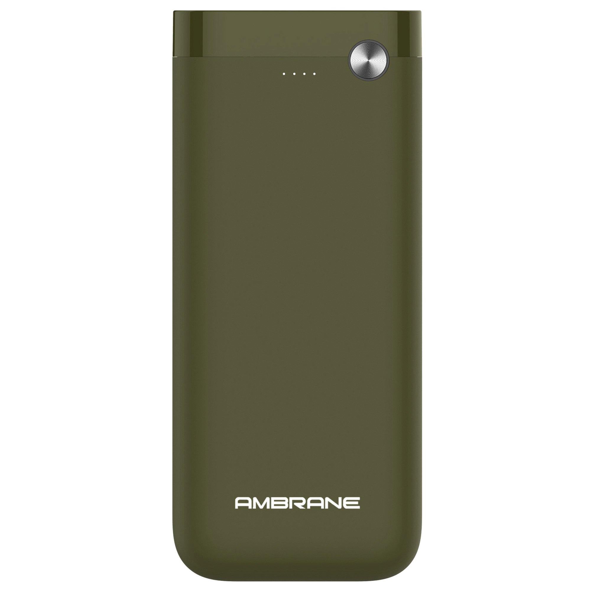PP-20 20000 mAh Li-Polymer Powerbank with Dual Micro/ Type-C Input Fast Charging for Smartphone, Smart Watches, Neckbands & Other Devices, Made In India(Green) - AmbraneIndia