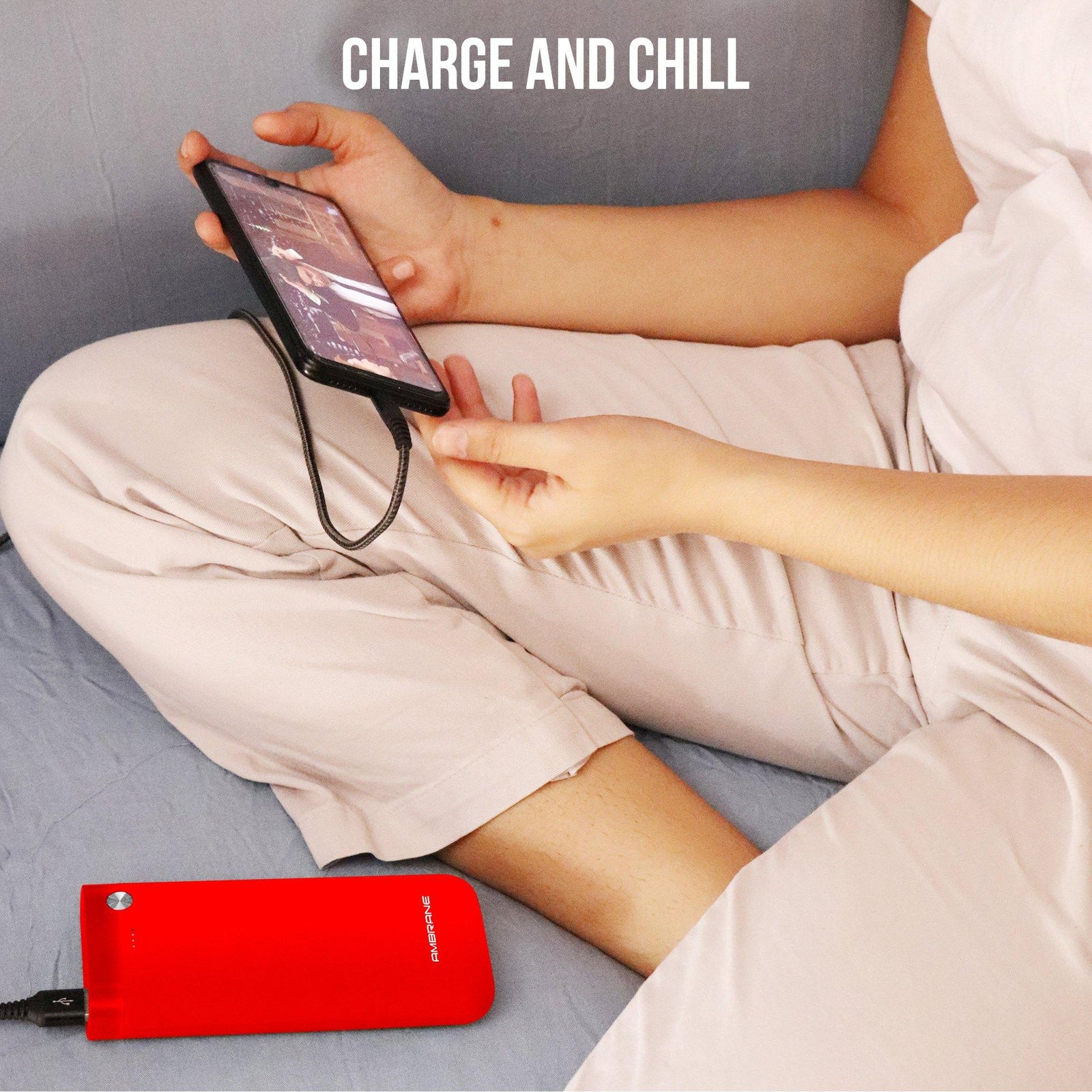 PP-20 20000 mAh Li-Polymer Powerbank with Dual Micro/ Type-C Input Fast Charging for Smartphone, Smart Watches, Neckbands & Other Devices, Made In India(Red) - AmbraneIndia