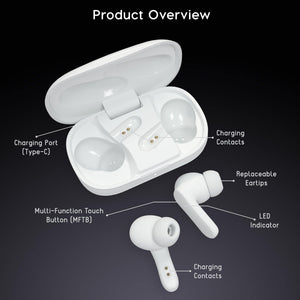 Ambrane Dots 20 True Wireless Earphones (White) - AmbraneIndia