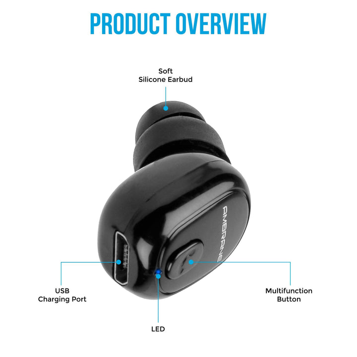 H9 In-Ear Mono True Wireless Earbud (Black) - AmbraneIndia