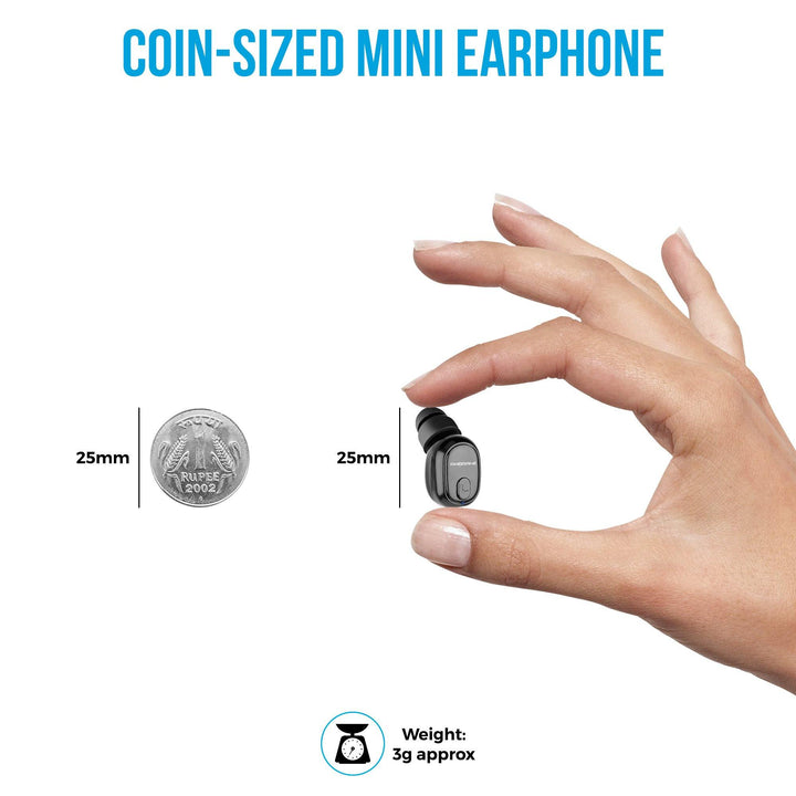 H9 In-Ear Mono True Wireless Earbud (Black) - AmbraneIndia