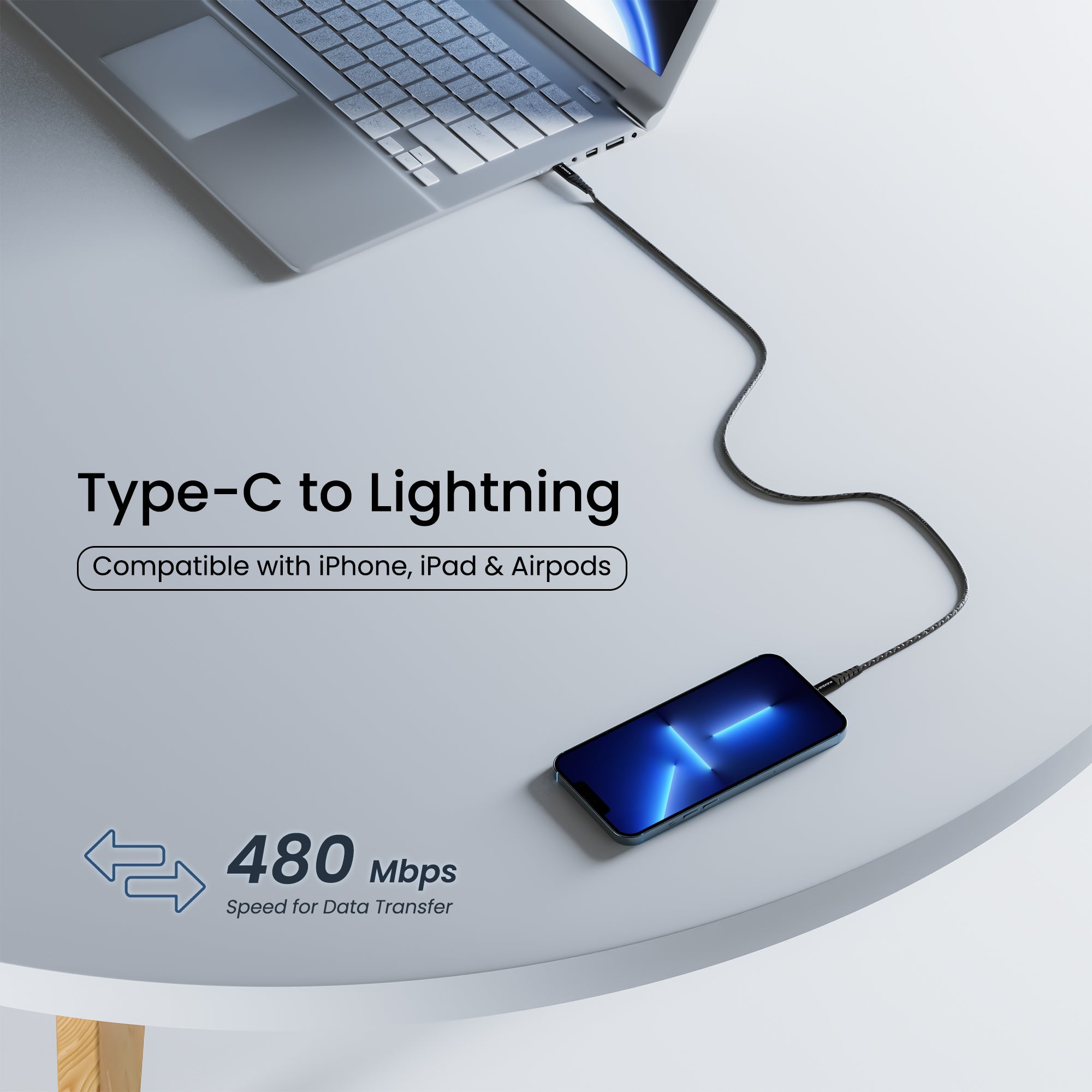 Tripp Lite Lightning to USB C Sync / Charging Cable Apple iPhone iPad USB  Type C USB-C USB Type-C 3ft - USB cable - 24 - M102-003-WH - USB Cables 