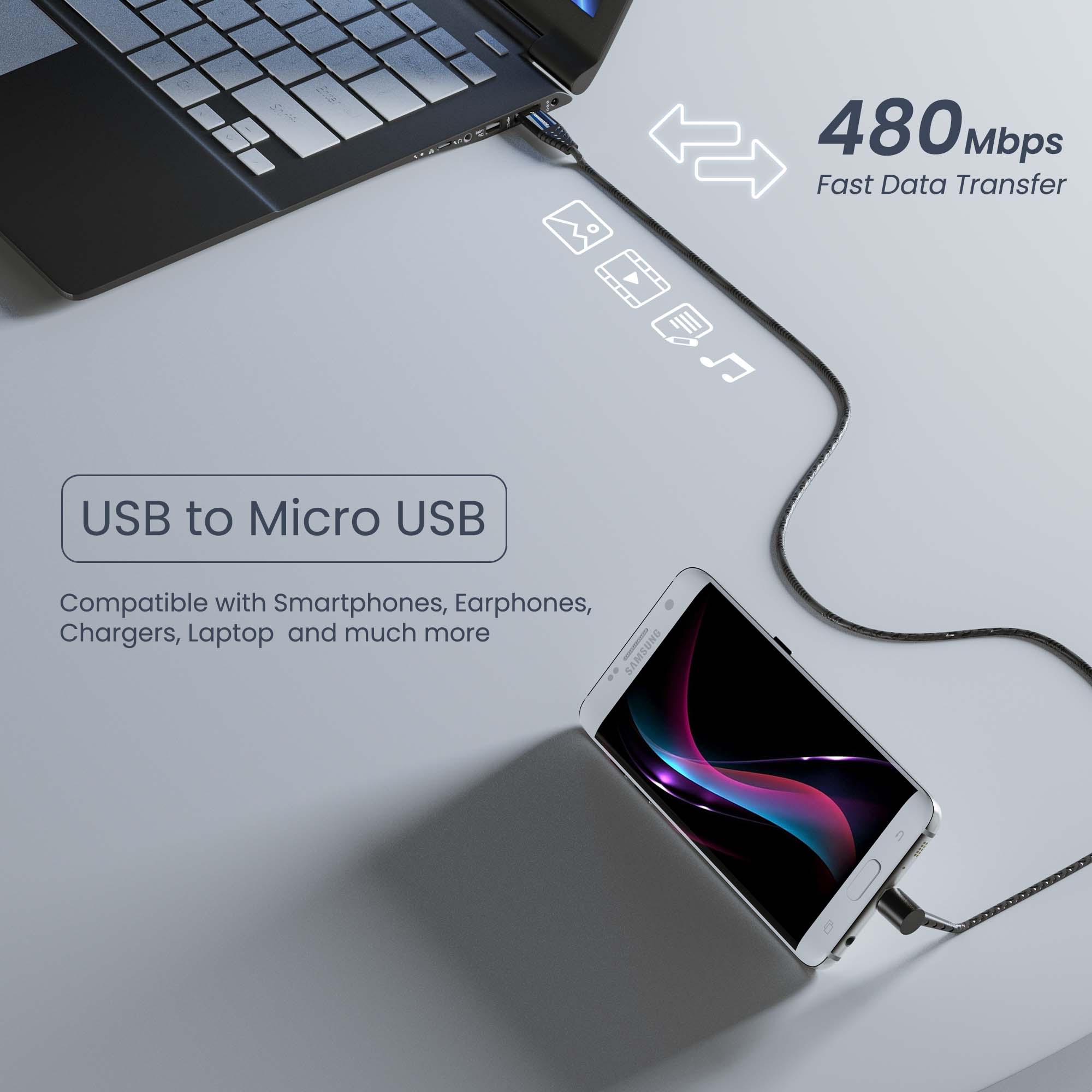 Standing Micro USB Cable