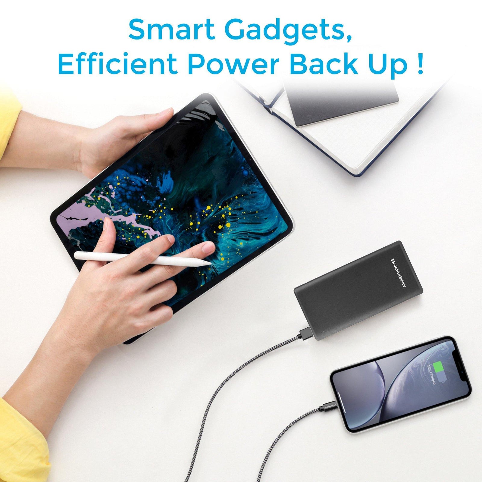 PP-125 10,000 mAh Lithium Polymer Power Bank (Black) | Best PowerBank in 10000mAh - AmbraneIndia