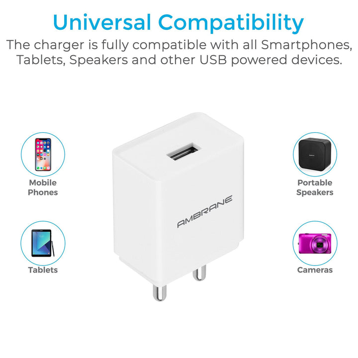 AWC-47 Wall Charger (White) - AmbraneIndia