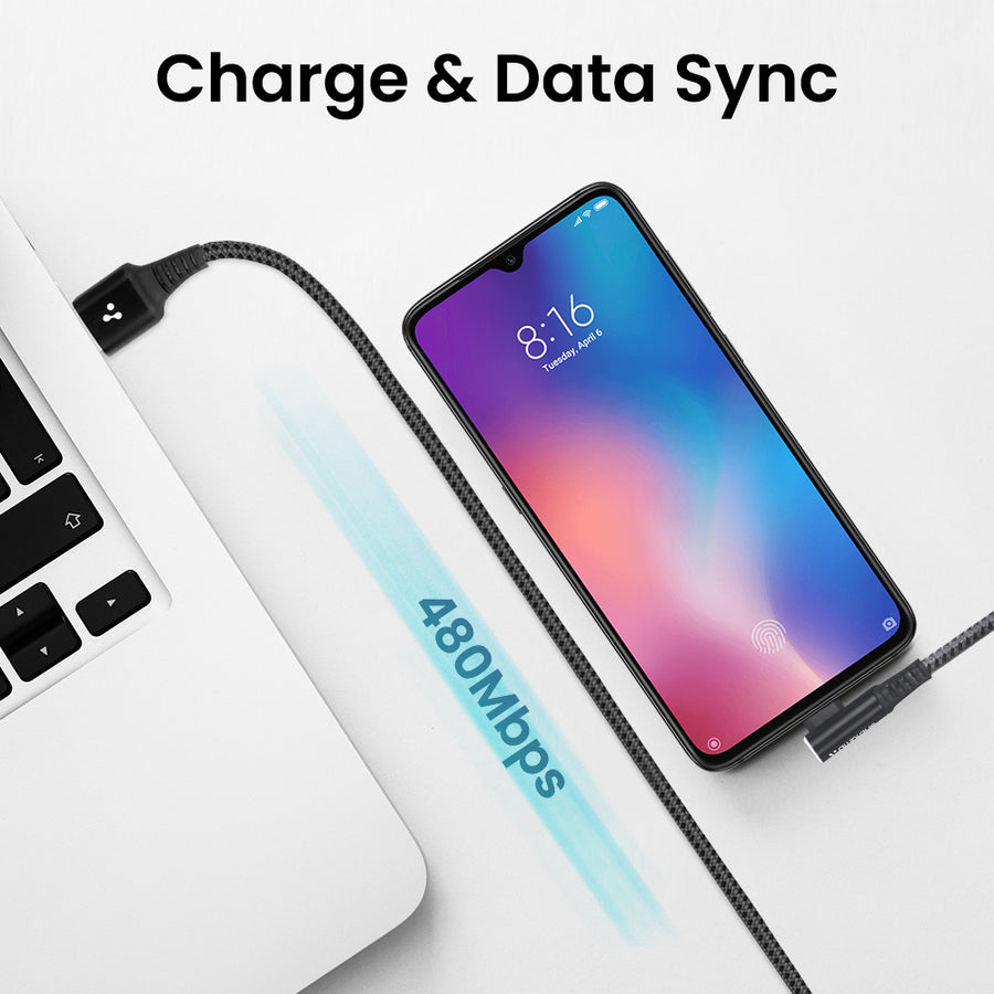 Ambrane 1.5 Meter L Shaped Type C Cable