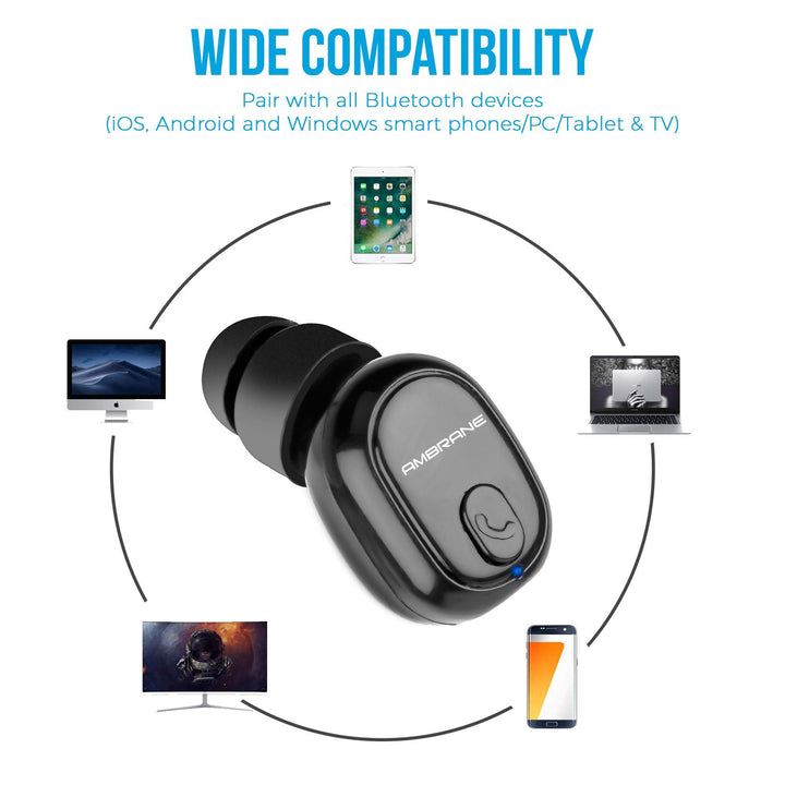 H9 In-Ear Mono True Wireless Earbud (Black) - AmbraneIndia