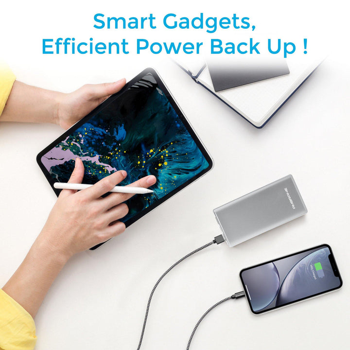 PP-125 10,000 mAh Lithium Polymer Power Bank (Silver), Power Bank Price in India - AmbraneIndia