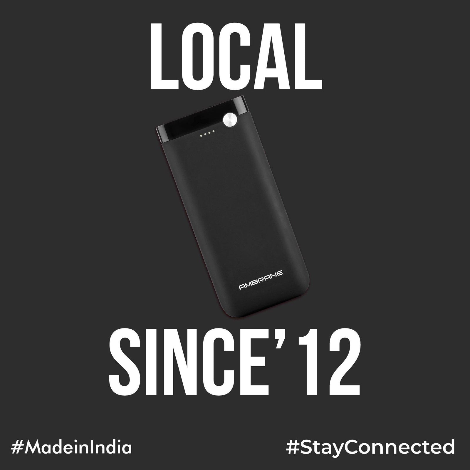 PP-20 20000 mAh Li-Polymer Powerbank with Dual Micro/ Type-C Input Fast Charging for Smartphone, Smart Watches, Neckbands & Other Devices, Made In India(Black) - AmbraneIndia