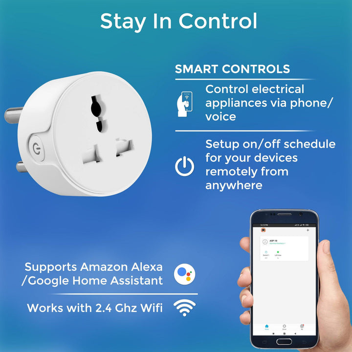 Ambrane ASP-10 Smart Plug (White) - AmbraneIndia