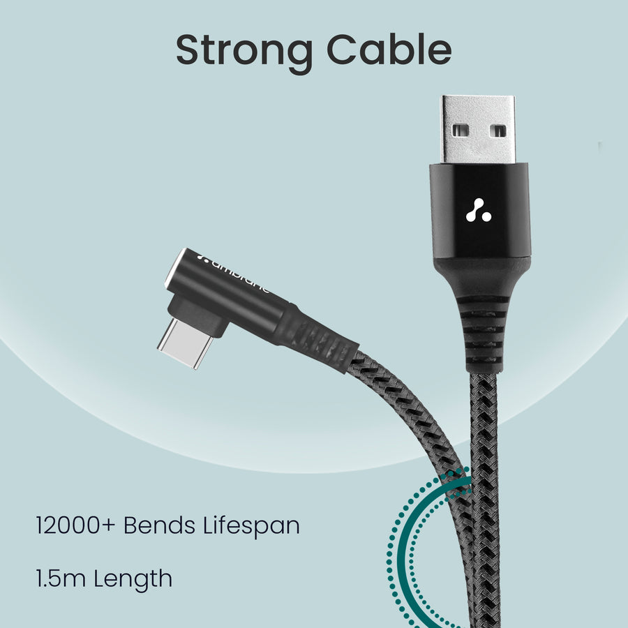 Ambrane 1.5 Meter L Shaped Type C Cable