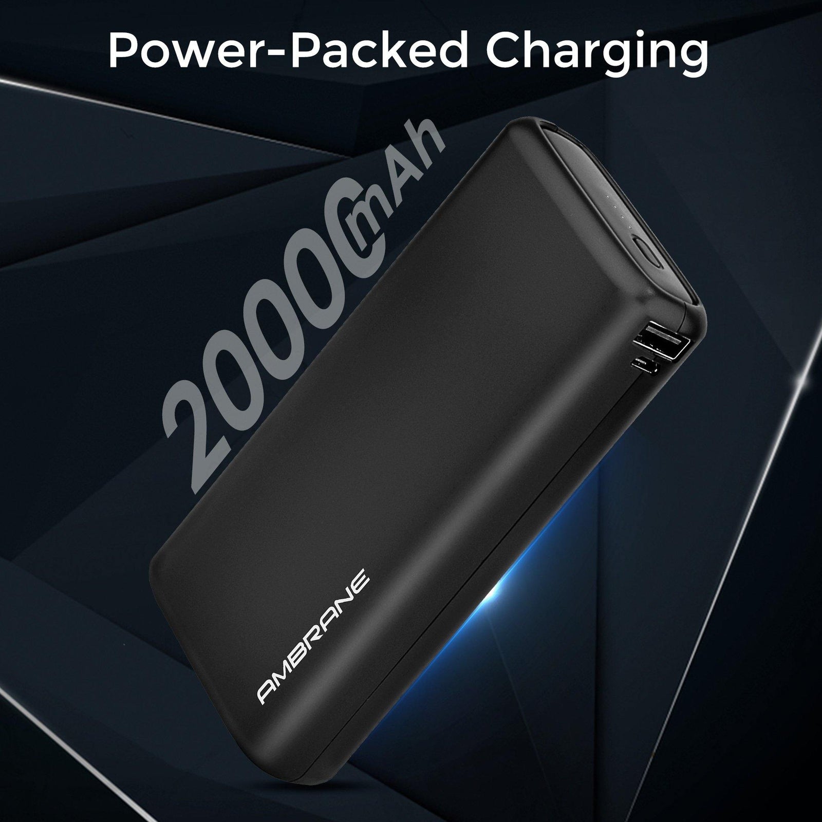 Neos 20000 mAh Lithium Polymer Power Bank (Black) - AmbraneIndia