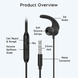 Ambrane Stringz 29 Wired Earphone (Black) - AmbraneIndia