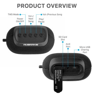 Ambrane BT-47 (5 Watt Portable Bluetooth Speaker ) - Black - AmbraneIndia