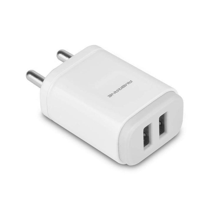 AWC-29 2.4A Dual Port Fast Wall Charger (White) - AmbraneIndia