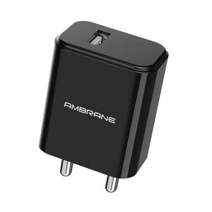 AWC-65 Single Port Wall Charger (Black) - AmbraneIndia